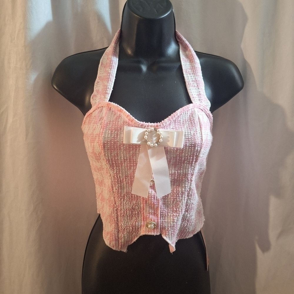 SHEIN Light Pink Knit Tank Top